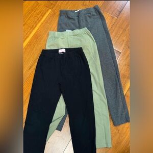 Kids' Trio Leggings in Black, Green, and Gray - size 8